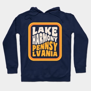 Lake Harmony Pennsylvania Poconos Vacation Retro Vintage Badge Hoodie